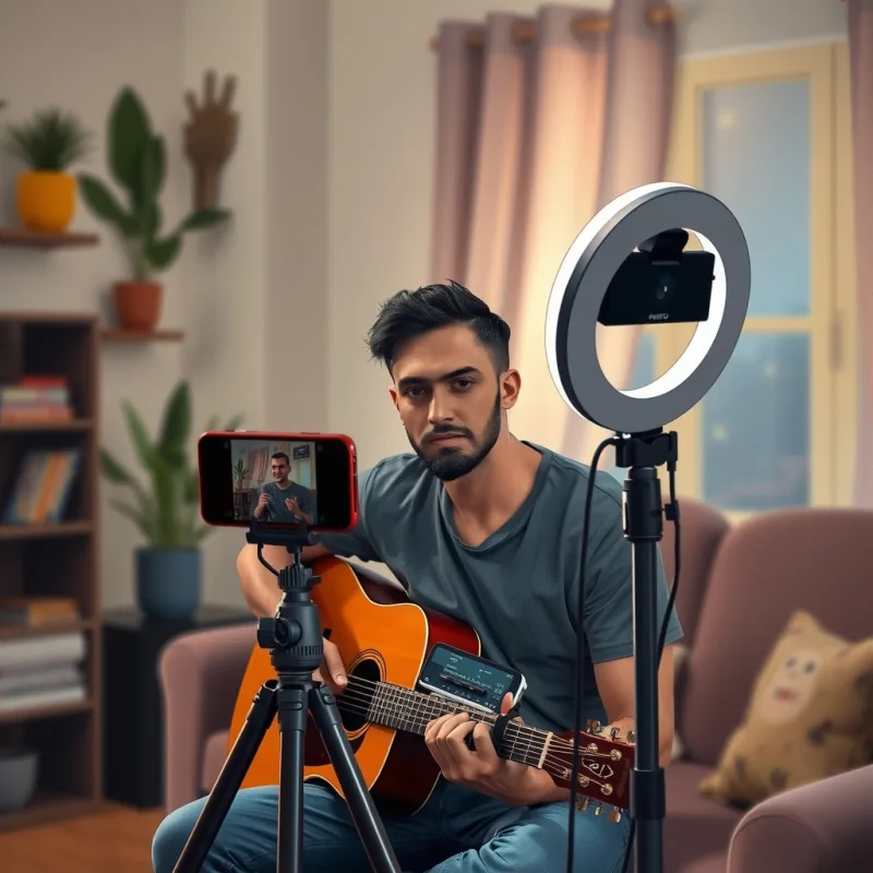 live em casa, no ring light