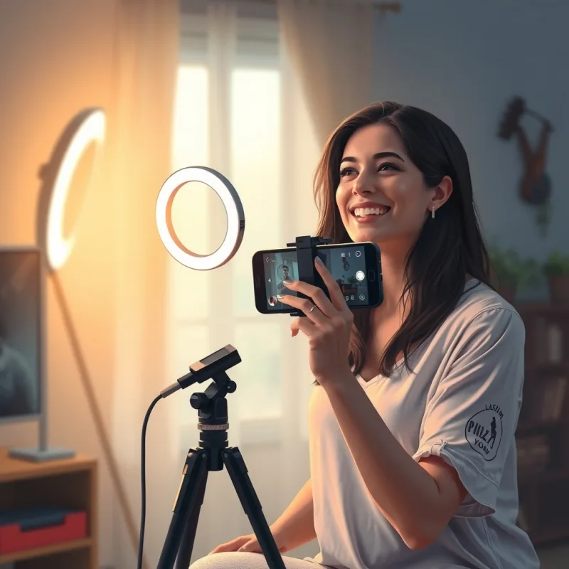 live em casa, no ring light