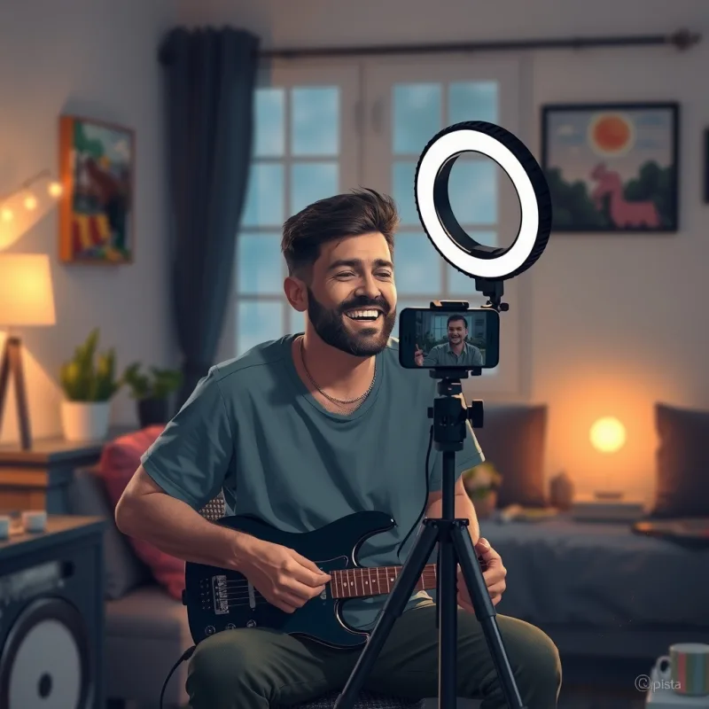 live em casa, no ring light