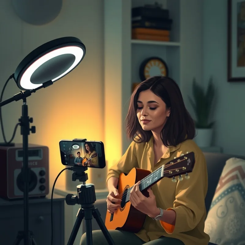 live em casa, no ring light