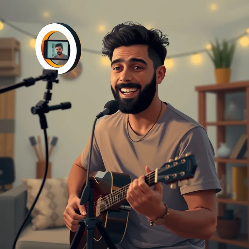 live em casa, no ring light
