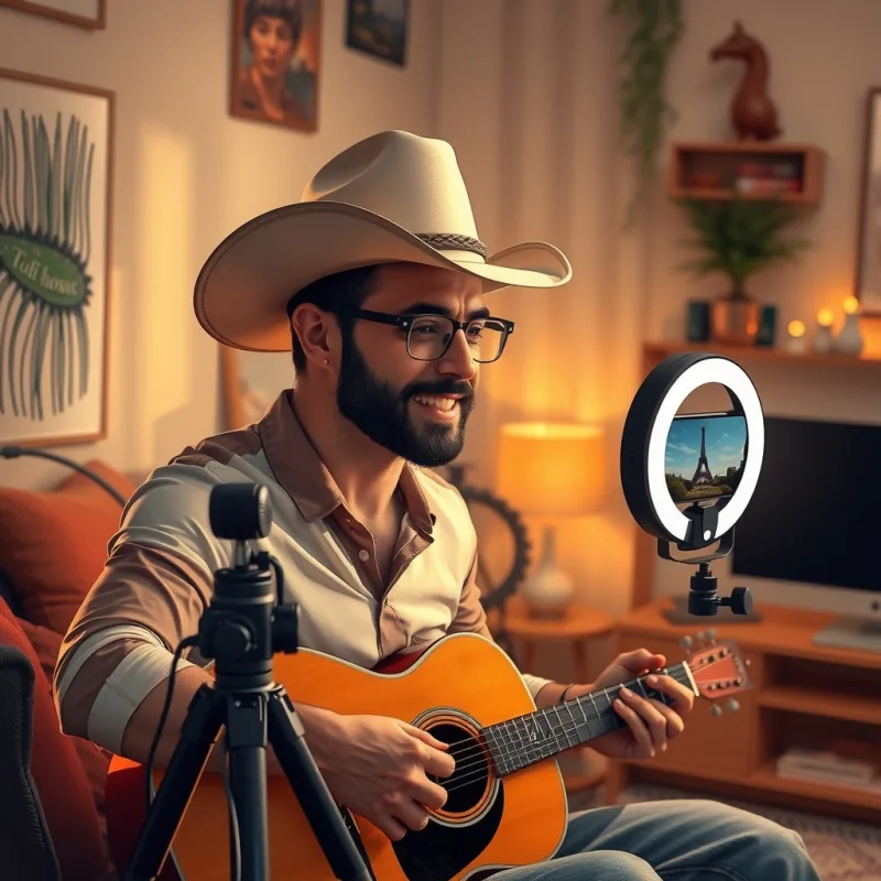 live em casa, no ring light